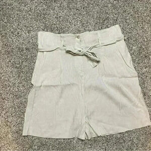 171. Madeleine Linen Tie-waist Shorts, 34” waist, EUC